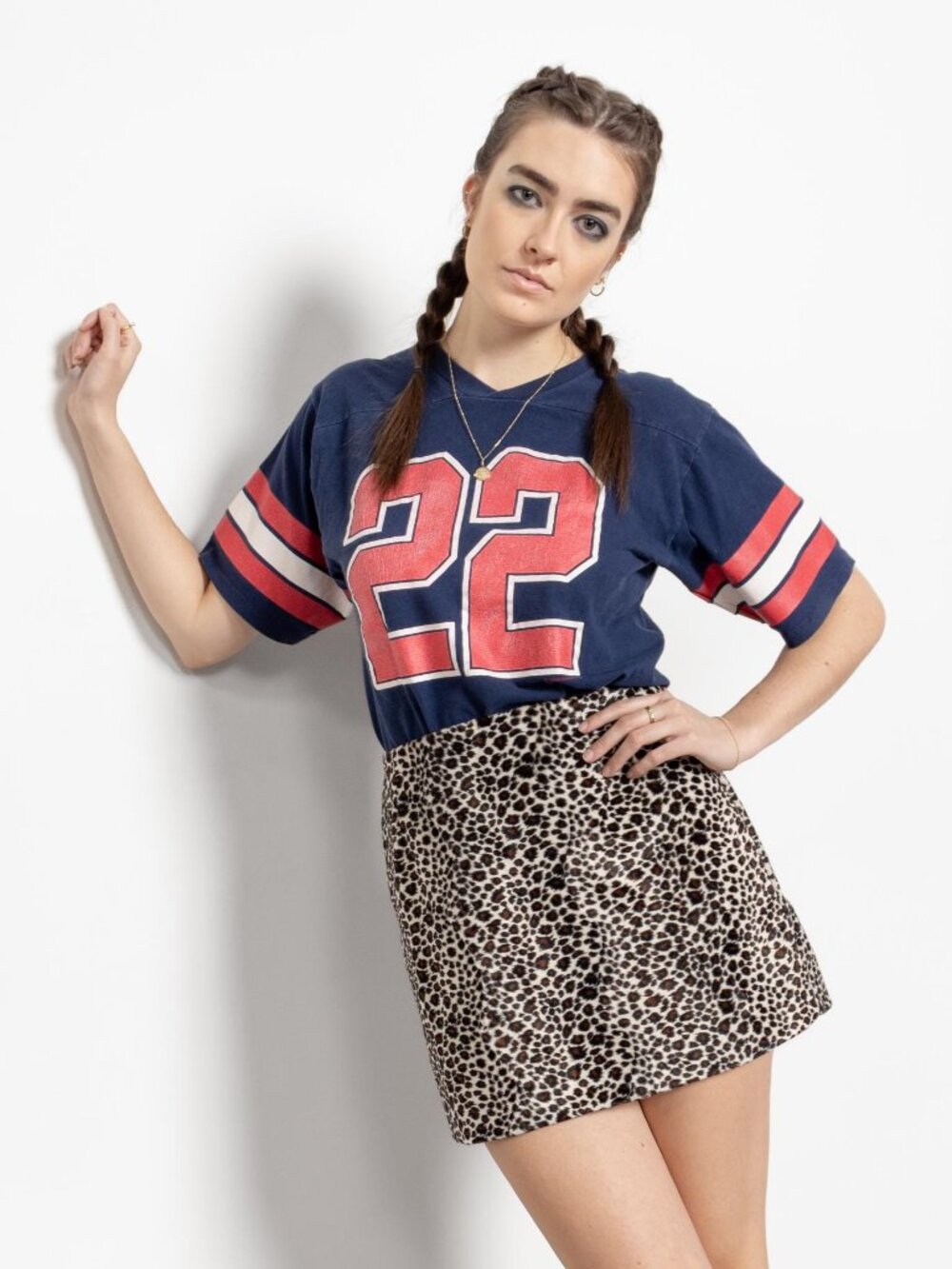 Vintage 90s Leopard Faux Fur Mini Skirt, High Waist / 28 29 Waist